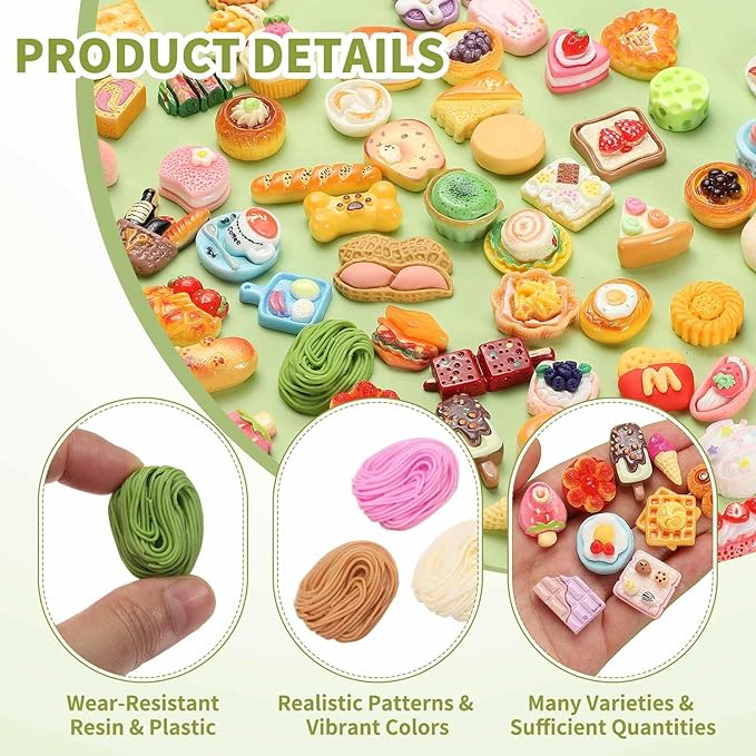 Dollhouse Miniature Food, Cute Mixed Colorful Noodles Figures Toys Mini Resin Foods Trinkets for Pretend Play Kitchen Cooking Game & Doll House Decor (Mixing Colors, 20pcs)