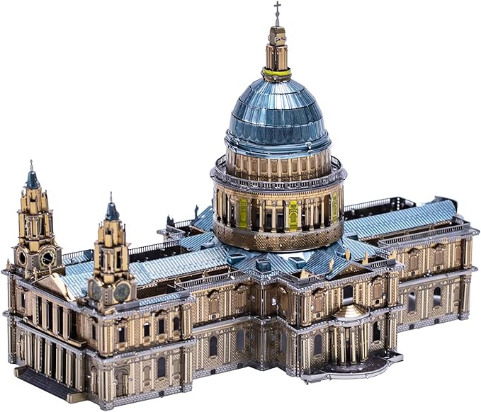 MU 3D Metal Puzzle for Adult Saint Paul's Cathedral, Assembled Religious Architecture Notre Dame Cathedral Model Kits Miniature Building, Birthday Gift Home Decor