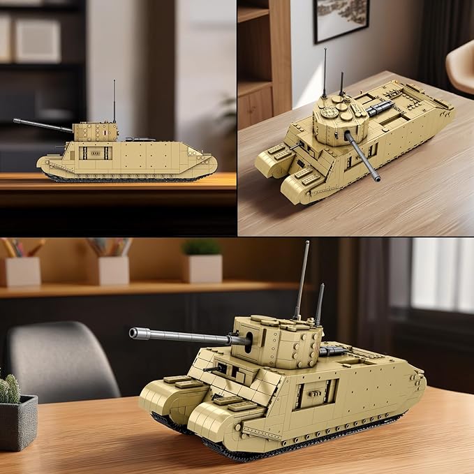 Reobrix TOG2 Tank Building Set, WW2 Military British Armed Tanks Building Block Set for Military Fans 77032, World of Tanks Licensed Product, MOC Tank Model Toy Gift for Adults and Teens（1427 PCS）