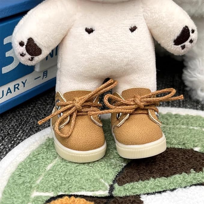 Compatible with Labubu Doll Shoes for 17cm Doll,Shoes Used for Labubu Accessories(DB-Brown)