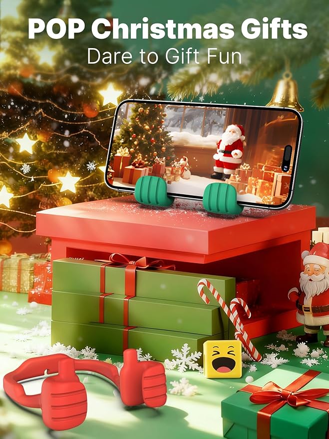 Stocking Stuffers for Teens Girls Boys Adults Cell Phone Stand: UPGRADE Adjustable Thumbs Up Lazy Phone Holder for Desk Cool Gadgets Fun Birthday Gift Ideas for Kids Teenager Women Gifts for Christmas