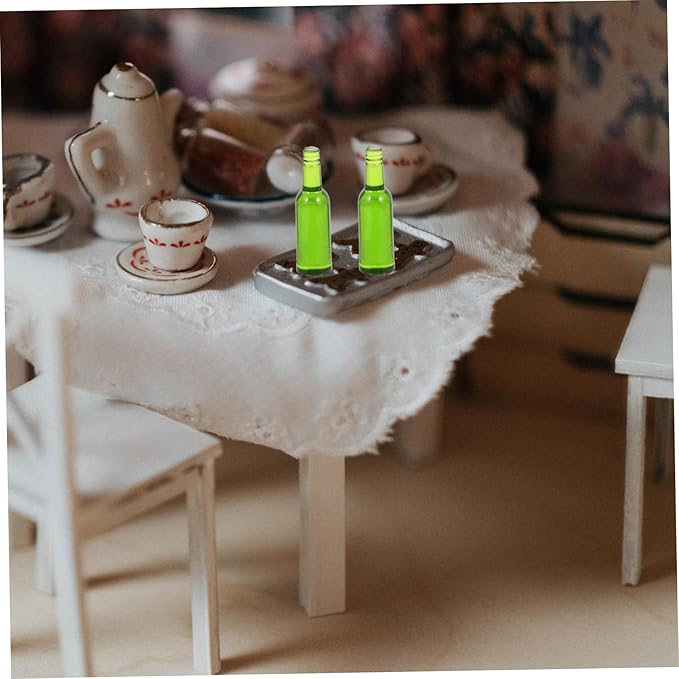 BESPORTBLE 6Pcs Miniature Beer Bottles for Dollhouse Realistic Wine Bottles Playthings Doll House Accessories for Miniature Scenes and Decoration
