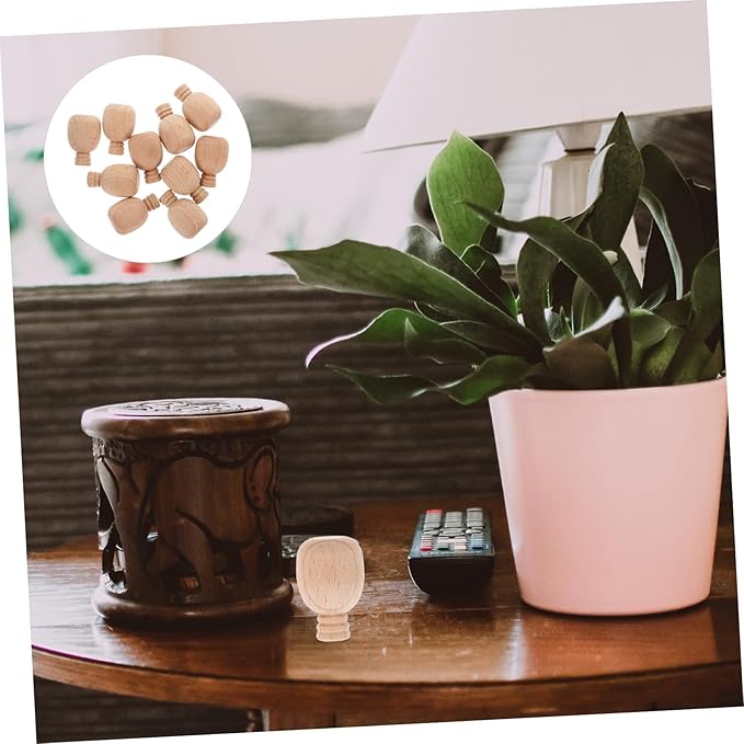 LALAFINA 10pcs Unfinished Wooden Wine Bottle Ornaments Mini Wood Crafts DIY Blank Paintable for Decorative Projects