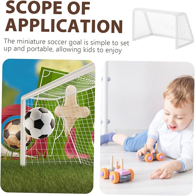 UPKOCH Mini Soccer Goal for Dollhouse Realistic Football Net for Indoor Play Miniature Settings Easy to Assemble Sports Decor Enhances Coordination Skills Fosters Team