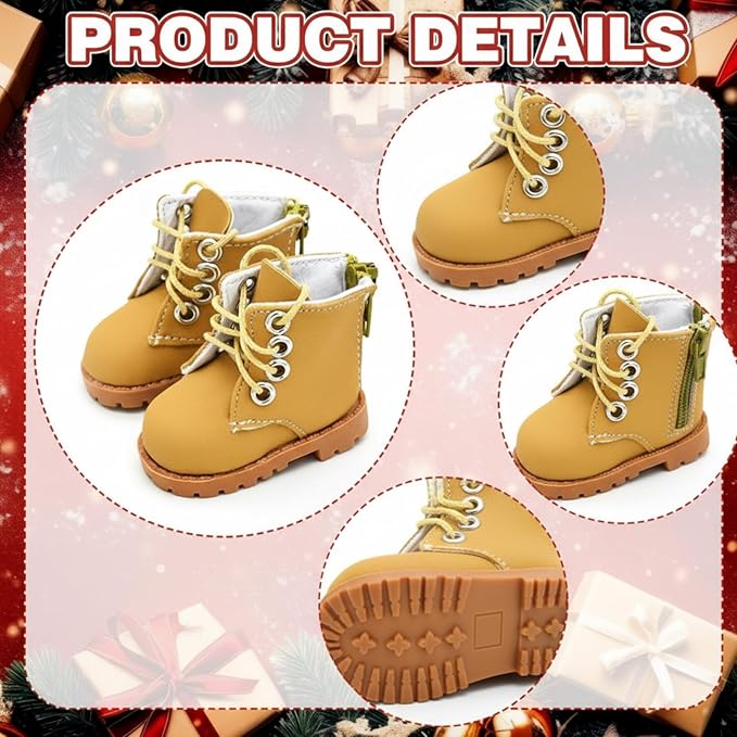 Bencailor 3 Pairs Winter 18 Inch Doll Boots and Shoes Christmas Dolls Shoes American Themed Boots Skates for Dress up(Simple Style)