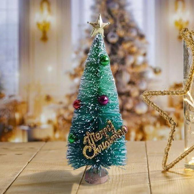Miniature Christmas Tree 4.9in, 1/12 Scale Realistic Dollhouse Christmas Tree Desktop Ornaments, Dollhouse Accessories Miniatures 1 12 Scale Accessories