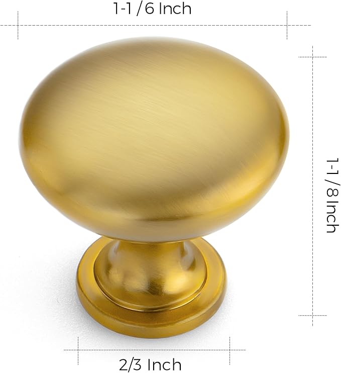 Ravinte 30 Pack Gold Round Zinc Cabinet Brass Knobs for Kitchen Bathroom Closet Dresser Cabinets