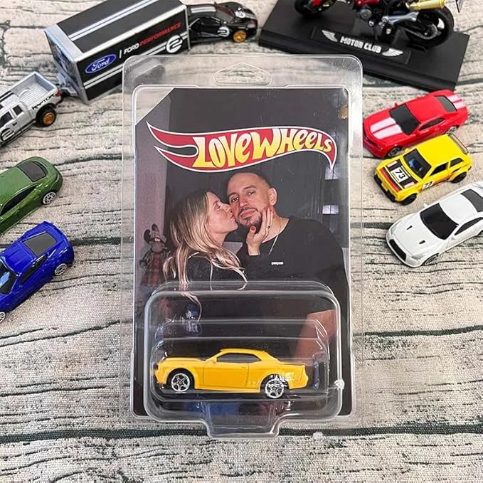 Personalized Car Toy Model Vehicle Custom Acrylic Car Standee – Custom Display with Photo & Text for Car Models, Customized Valentine's Day Anniversary Birthday Gift for Couples