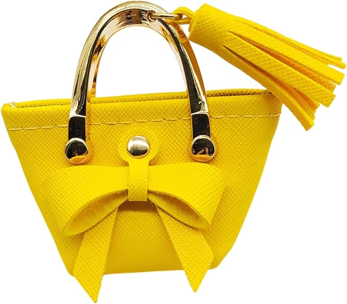 Milageto 1/6 Scale Dolls Handbag Doll Dress up Miniature Scene Decoration Miniature Tote Bag with Tie for 12 inch Dolls BJD Clothing, Yellow