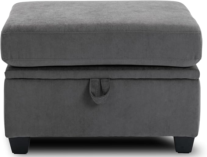 asunflower Ottoman with Storage for Couch Gray 25.2" Square Storage Ottoman Foot Rest for Living Room Large Ottomans for Dorm, Bedroom,Office with Deep Seating