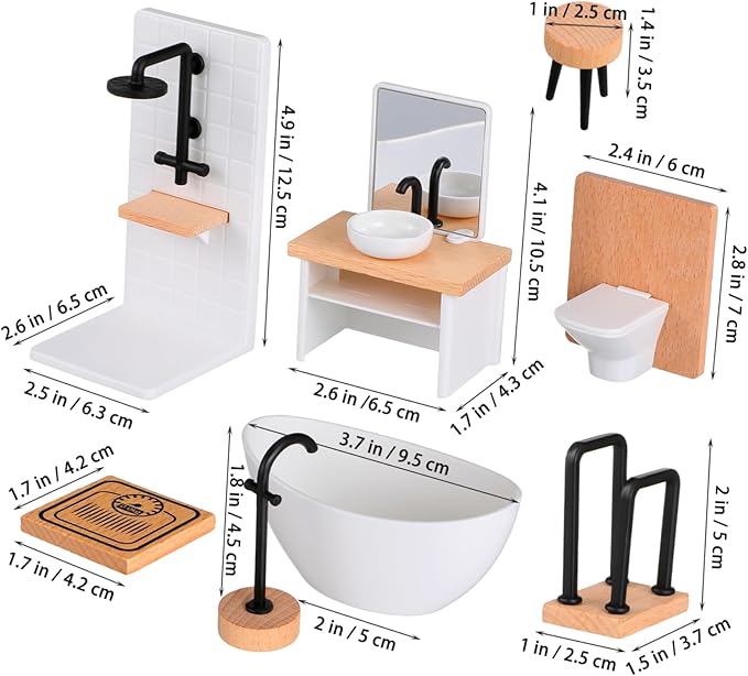 VICASKY 1/12 Bathroom Scene Decorations