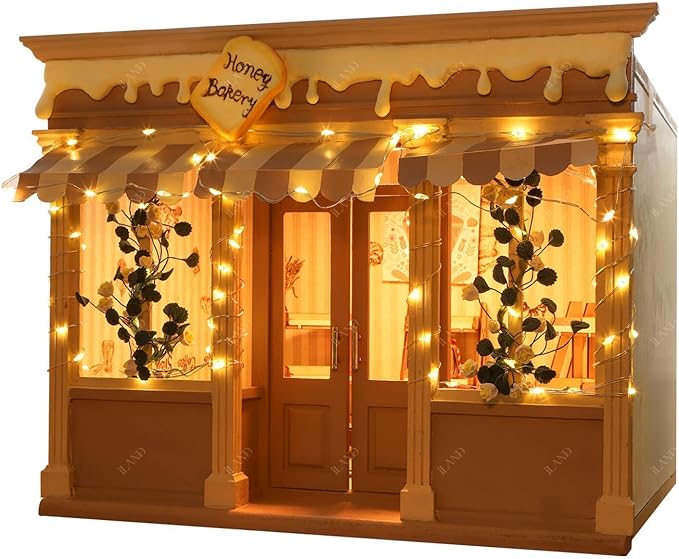 iLAND 1/12 Scale Accessories of Dollhouse Lights, 2pcs Battery Operated Mini Light Strings 5ft with 30 Bulbs for Elf Accessories, Miniature Stores, Dollhouse Christmas Decoration