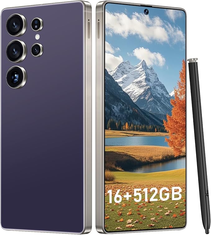 OEJBK I25 Ultra: Powerhouse 16GB/512GB, 2-Day 7000mAh Battery, Huge 6.99" Android 14 Phone w/Built-in Stylus - Your All-in-One Device The Superior Choice (Purple)