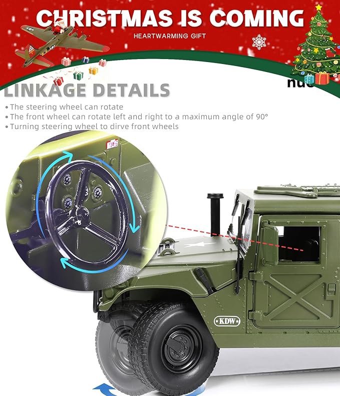 1/18 Hummer H1 Vehicle Model Military Truck Off Road Vehicle Diecast Metal Model Kit Armored Car Military Multifunctional Truck Armored Car Miniature for Adults Collection or Gift