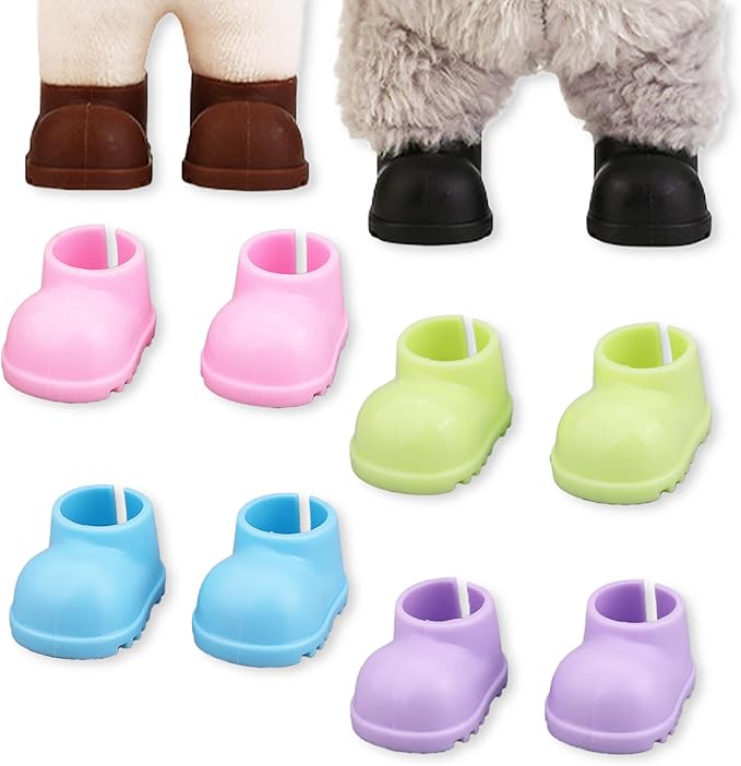 6 Pairs 17cm Doll Shoes, Plastic Mini Shoes for 17cm Dolls, Mini Finger Shoes,Accessory for 6.9 Inch Dolls