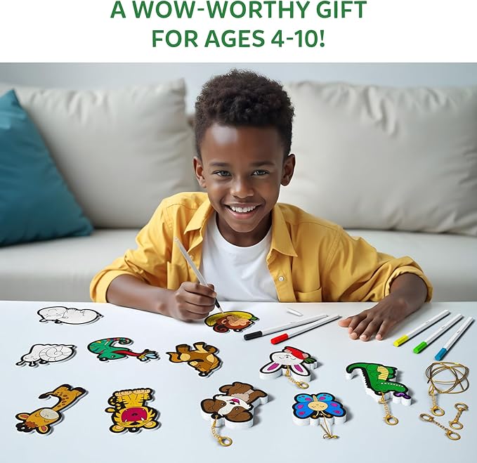 Skillmatics 3D Art Kit - Aqua Puffs Animals, Mess-Free Paint by Number Craft for Kids, DIY Color & Inflate Activity, Travel & Creative Gift for Girls & Boys Ages 4, 5, 6, 7, 8, 9, 10