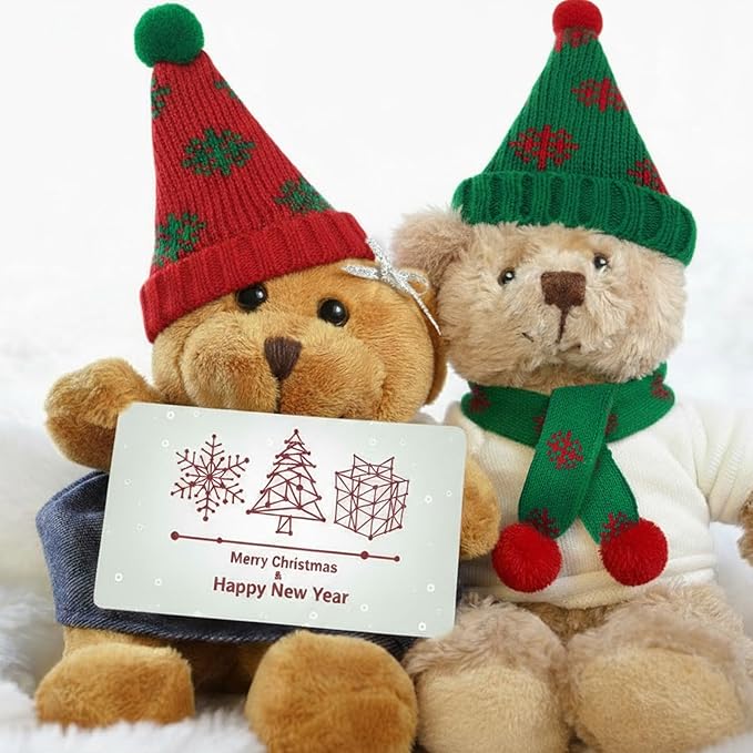 Geyoga 16 Pcs Mini Knit Doll Hat Valentines Day Small Santa Hat for Craft Winter Mini Snowman Hats and Scarf Tree Ornaments Snow Stripe Heart Wine Bottle DIY Decor Gifts