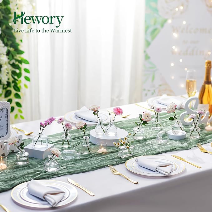 Hewory Mini Bud Vases for Centerpieces: 42pcs Small Glass Vase Bulk - Clear Tiny Vases for Wedding Baby Shower Birthday Party Events Table Decor