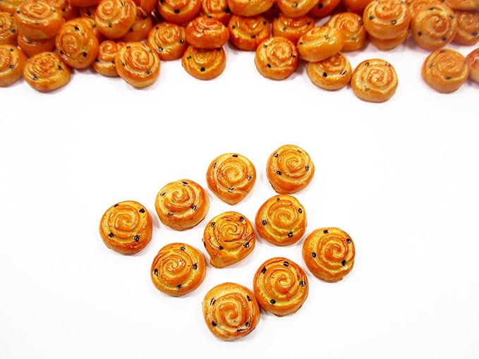 Dollhouse Miniature Food Lot 10 Cinnamon Raisin Bread Bakery Supply Charms 14820