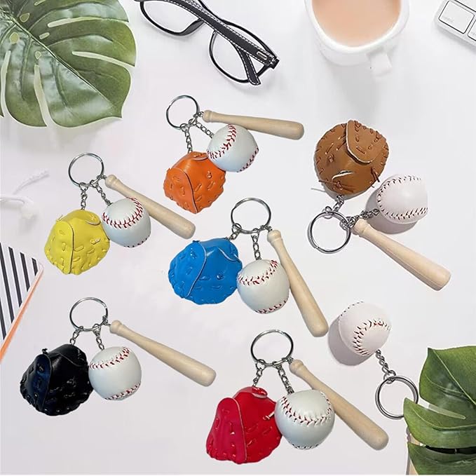 COSTOYFUN Mini Cute Soccer Keychain Bowling Tennis Baseball Keychain for Men Women Boys Girls Gift