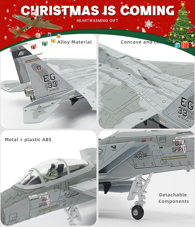 F-15C American Eagle Aircraft Model is a Twin-Engine 1:100 Metal die-cast Fighter Jet Model, Suitable for Collection and Gift-Giving Purposes.