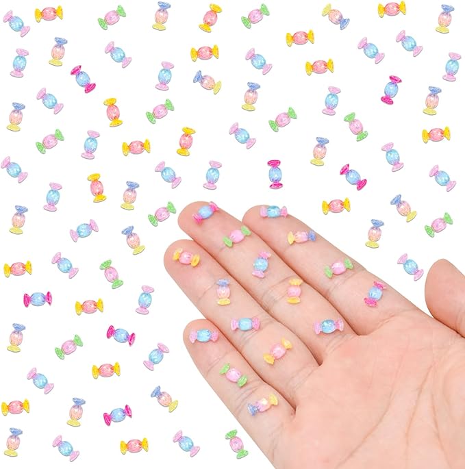 100 Pieces Mini Candy for Dollhouse Miniatures Mini Food for Crafts Tiny Resin Things for Dollhouse Mini Kitchen Micro Landscaping Decoration