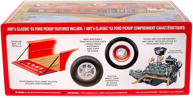 AMT Round 2 1953 Ford Pickup (Coca-Cola) 1:25 Scale Model Kit (AMT1144M), White
