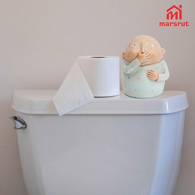 Marsrut Boy Holding Nose Bathroom Statue Figurines: Quirky Bathroom Decor, Small Knick Knacks for Shelves, Shelf Sitters on Toilet, Cute Kitschy Creative Resin Funny Sculptures Ornament