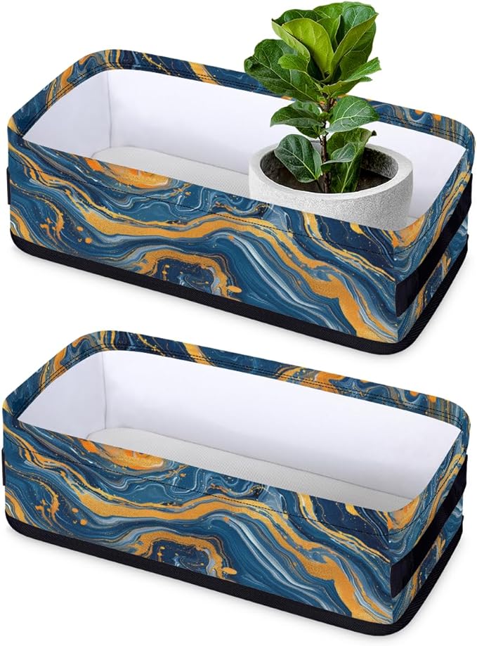 Marble Pattern Bathroom Storage Baskets Waterproof Bathroom Counter Organizer Decorative Toilet Paper Storage Basket for Organizing for Bathroom Living Room Decor