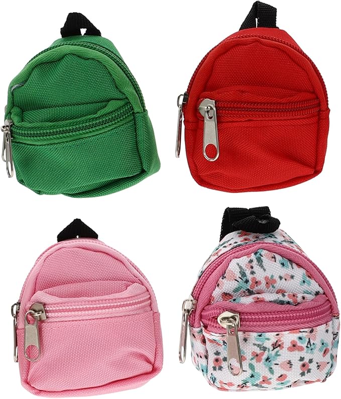 4pcs Mini Doll Backpack Decorative House Accessories for Miniature Collectibles Lightweight Vivid Design for Creative Home Decor for Dollhouses and Handmade Displays