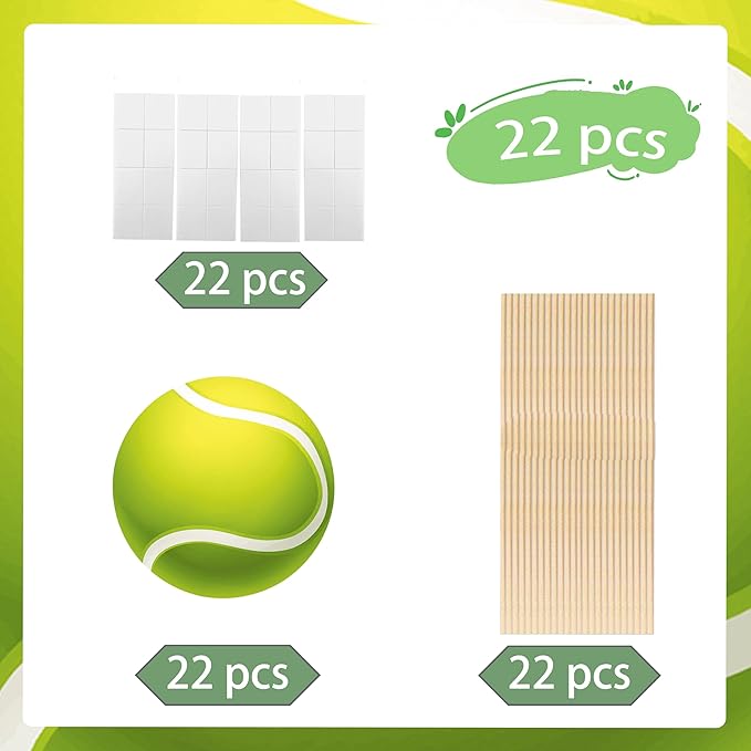Tennis Party Decoration 22pcs Tennis Ball Centerpiece Sticks Tennis Theme Party Decorations Sport Party Table Topper for Tennis Player Birthday Party Baby Shower Supplies
