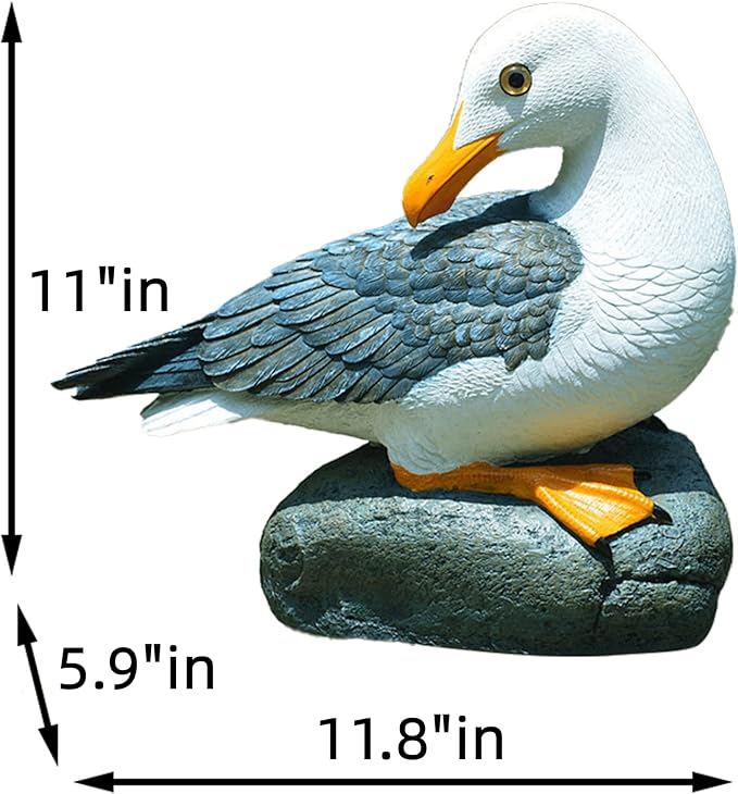 coolboy Real Seagull Figurine Garden Decorations,Seagull Statue Outdoor Decoration,Sea Bird Figurine Nautical Statue Coastal Beach Home Decorations Nautical Seagull Sculpture