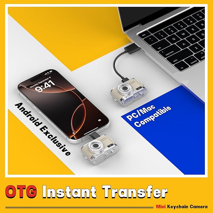 Mini Keychain Camera, 1080P & 2MP Retro Aesthetic, 32GB Memory, Pocket-Sized Vintage Camera, Christmas Birthday Gift for Friends
