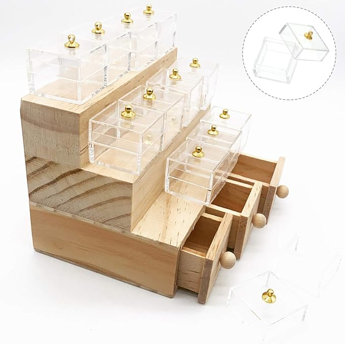 ARTIBETTER 10pcs Mini Candy Dessert Clear Box Dollhouse Candy Display Box 1:12 Scale Dollhouse Food Treat Display Holder Miniature Art Craft - 1in