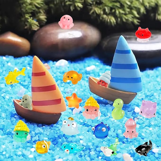 36Pcs Ocean Mini Resin Animals Figures Colorful and Lifelike Tiny Marine Creatures Ornaments for Home Decor and Aquarium Decoration & Collectibles