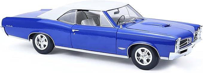 Highway 61 1966 GTO Barrier Blue with White Top and Interior 1/18 Diecast Model Car HWY-18047