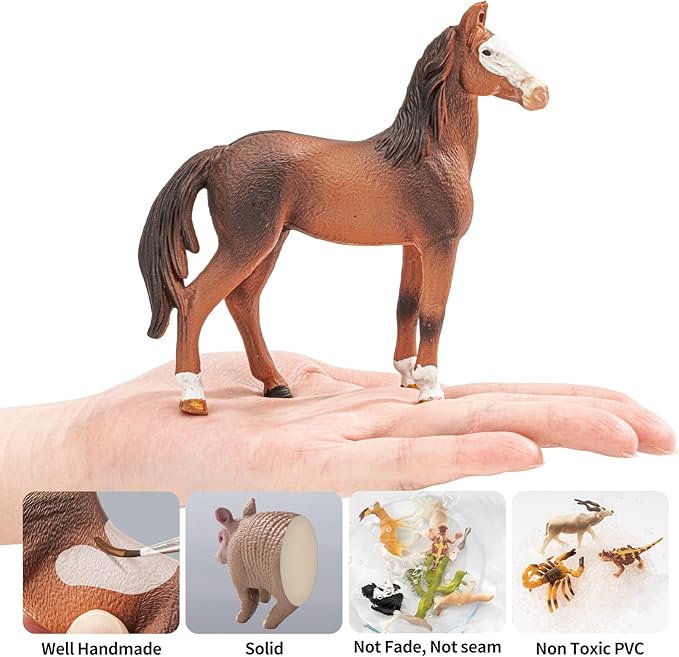 8PCS Farm Animals Toys for Kids Toddlers,Realistic Plastic Farm Animal Figurines Barn Toys with Marwari Horse,Cow,Rabbit,Dog,Sheep,Pig,Alpaca,Goose, Preschool Toy Birthday Gift for Boys Girls