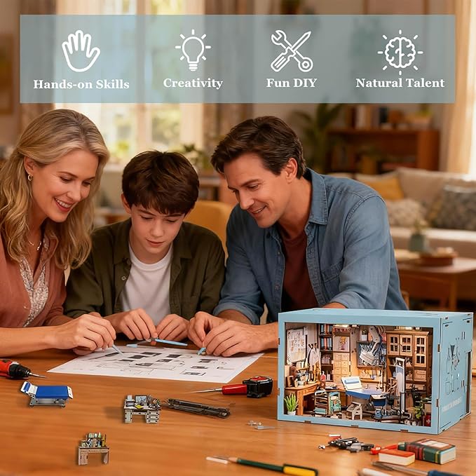 Book Nook Kit - DIY Miniature House Doctors Clinic Dollhouse Kit for Adults, Book Nook Tiny House Bookshelf Decor Creative 3D Wooden Puzzle, Gifts for Family, Friends (Doctor's Office)