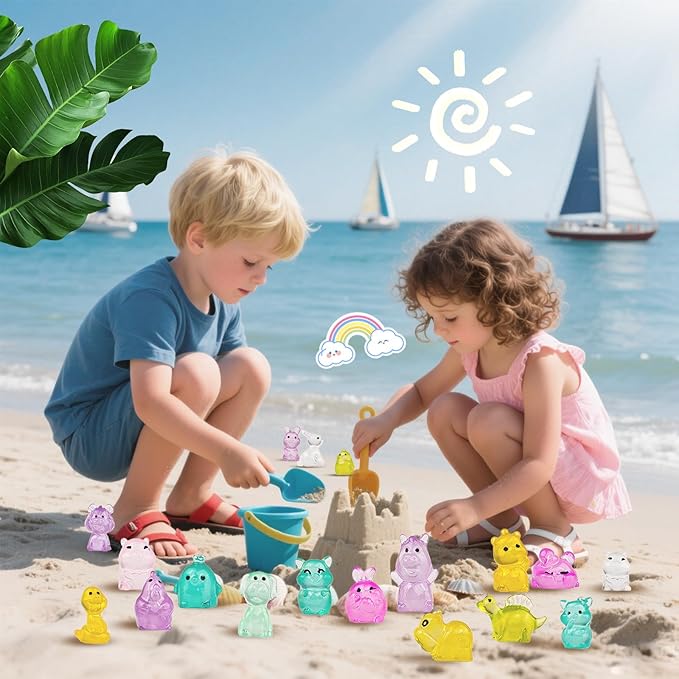 200pcs Multicolor Mini Resin Animals Luminous Tiny Ducks Figures for Micro Fairy Garden Accessories Micro Landscape Ornaments DIY Mini Garden Outdoor Decor Dinosaur Rabbit Flamingo Owls Ocean Animal