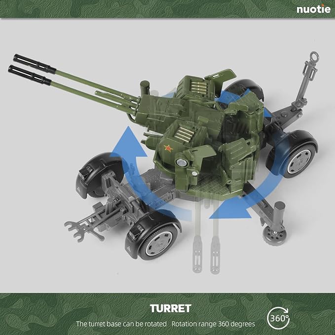 1/35 Anti - Aircraft Guns Military Simulation Model Air Defense Weapon 360° Rotatable Model Kit with Display Stand Collection or Gift for Adults