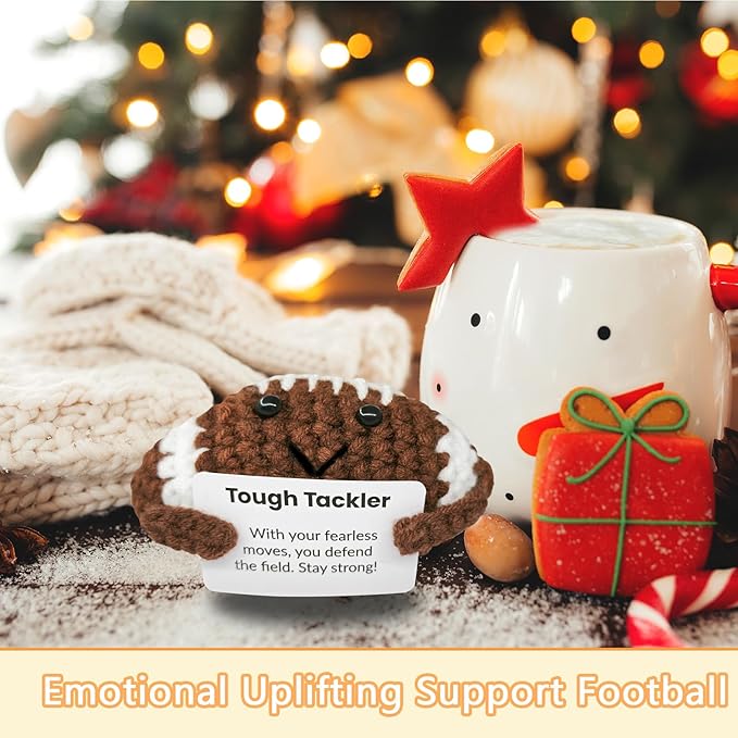 Handmade Crochet Football for Football Lovers!Birthday Gift for Fans and Friends,Emotional Support Gifts for Footballs Enthusiast,Custom Gifts for Men and Women Ball Players