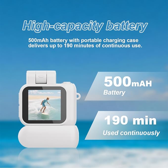 Mini Camera Keychain Mini Retro Camera Cameras Keychain Built-in 32GB Memory Card Best Choice for Travel Vlog Photography Gifts for Girl(White)