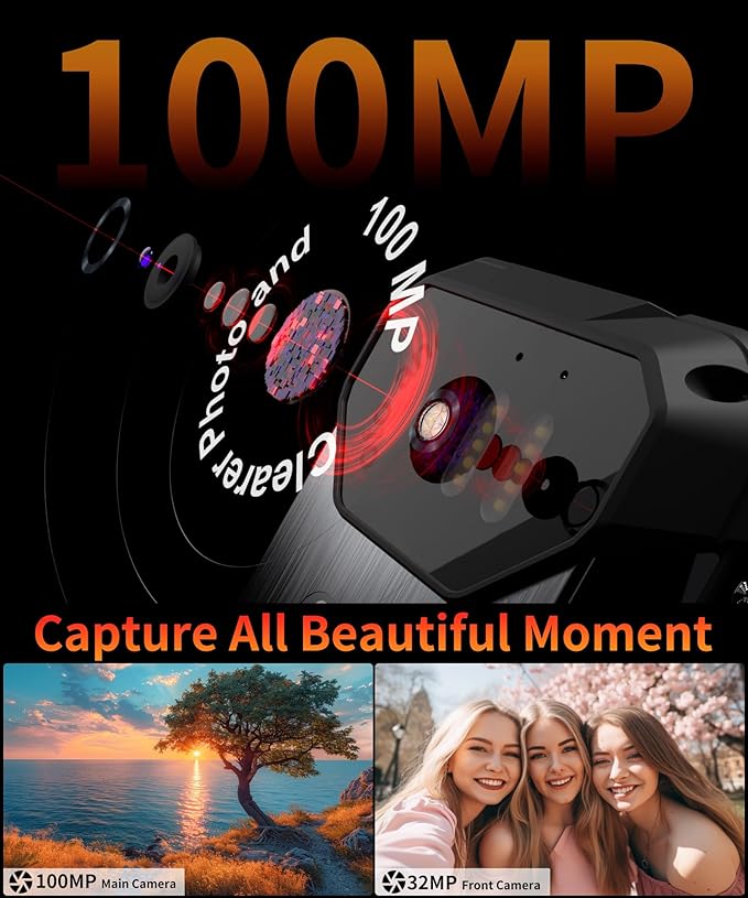 8849PRO Tank Mini,4.3" Android 13 Outdoor Rugged Smartphone Unlocked,Waterproof 4G Mobile Cell Phones with Camping Light,24GB RAM+256GB ROM,5800mAh/GPS/OTG(Support T-Mobile& Verizon Only)
