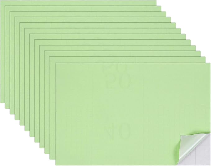 uxcell 12 Sheets Miniature Dollhouse Wallpaper, Self-Adhesive PVC Flooring Wall, Mini Wall Decor for Dollhouse Sand Table Model Accessories 11.81 x 7.87 Inch (Light Green)