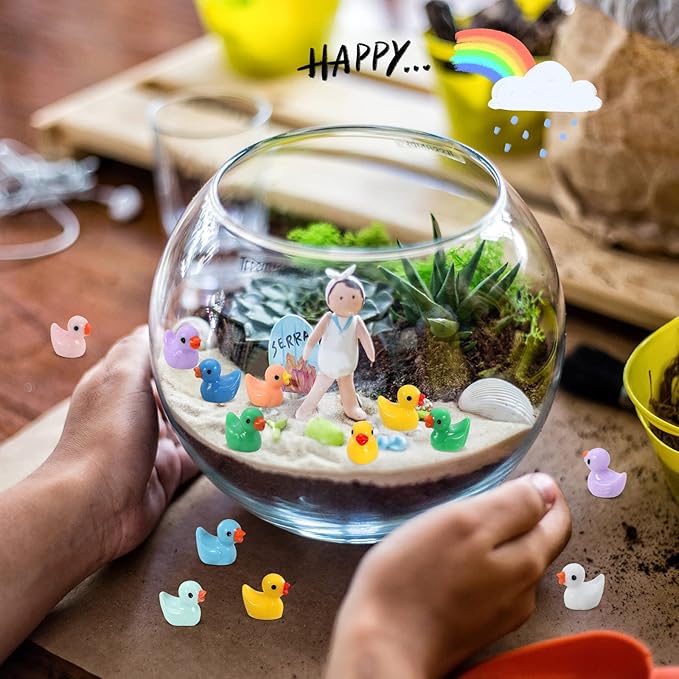 220 Pieces Mini Resin Ducks Tiny Duck for Garden Micro Landscape Ornament Dollhouse Prank Christmas Falloween Birthday Party Favors DIY Decoration Craft (11 Colors)