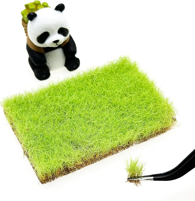 Woohome 2 PCS Model Grass Tufts Resin Static Scenery Model, Artificial Grass for Building Model, DIY Miniature Train Landscape Terrain Railway Scenery Decorations, Green