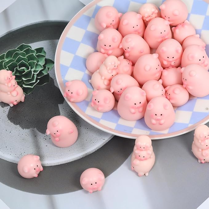 36Pcs Mini Resin Pigs Figurines, Tiny Pigs Figurines, Miniature Resin Animals to Hide for Landscape Decor Cake Topper Party Supplies Birthday or Gift