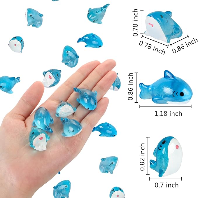 21 Pieces Mini Shark Sea Animals Tiny Resin Animals for Dollhouse Fairy Garden Landscape Aquarium Party Decoration