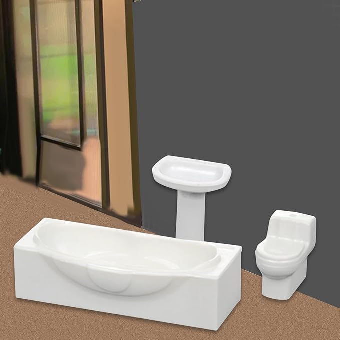Miniature Bathroom Sink Set for Dollhouse Decor, S