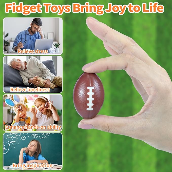 36 Pcs Mini Foam Footballs for Kids Adults Party Favors,Small Stress Balls Footballs Bulk Toys Goodie Bag Stuffers Classroom Prizes Party Decorations